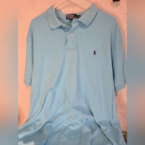 Polo Ralph Lauren Light Blue Polo Shirt Sz XL Vintage